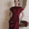 Crimson Satin Gown "Velvet Rose" DR832